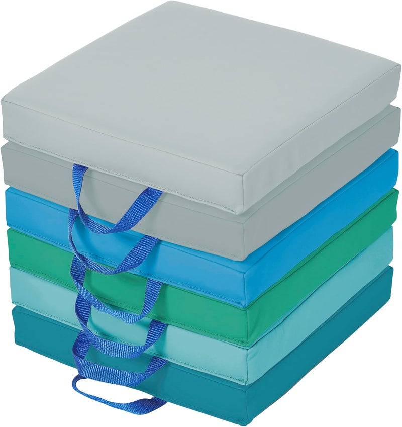 Back2School Express Store وسائد أرضية مربعة مع مقابض، مقاعد مرنة، عصرية، 6 قطع - Image 1